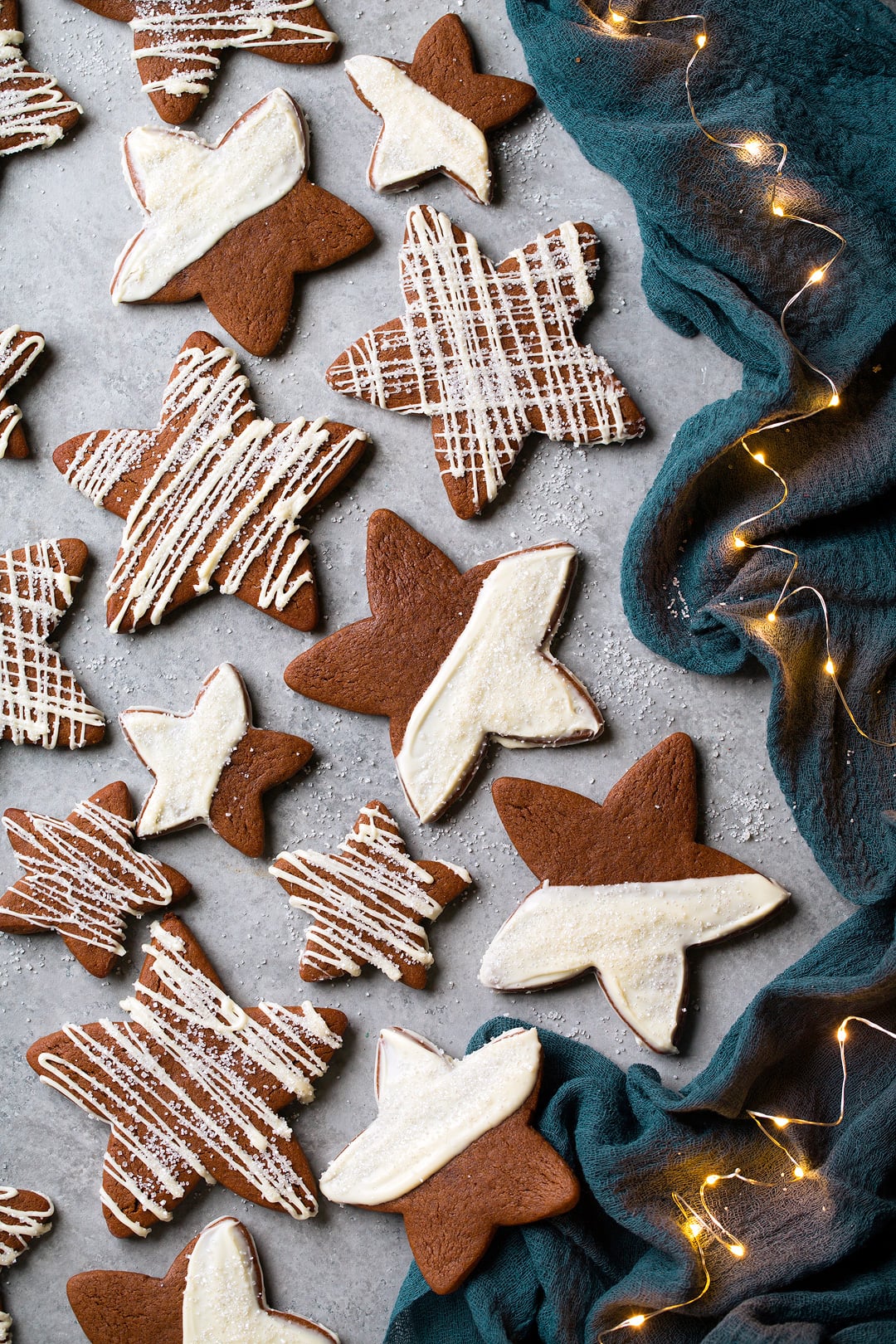 Soft & Chewy White Chocolate Gingerbread Star Cookies Recipe